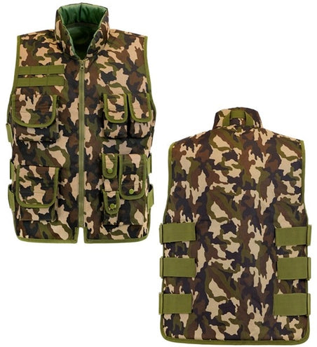 E-Carnavalskleding.nl Militair camouflage vest kostuum Lynn volwassenen