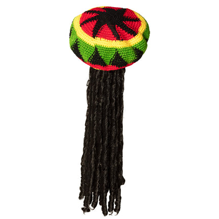 E-Carnavalskleding.nl Muts Rasta Jamaica met haren