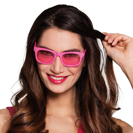 E-Carnavalskleding.nl Neon roze bril Dance