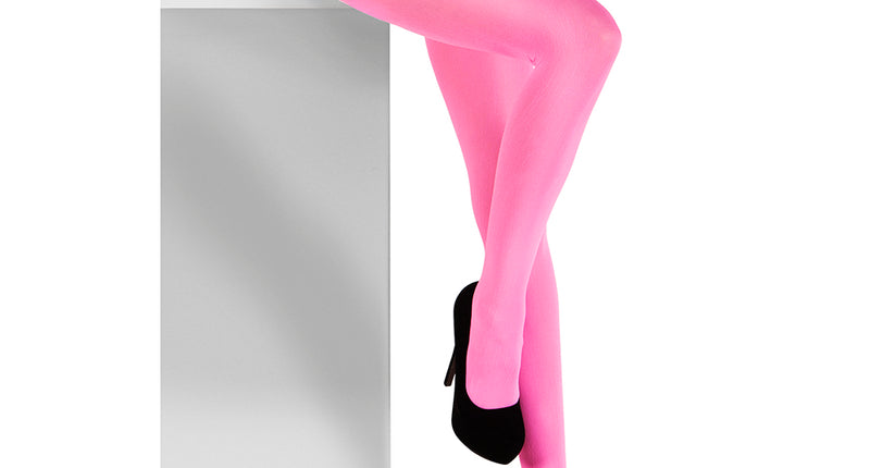 E-Carnavalskleding.nl Neon roze panty niet doorschijnend