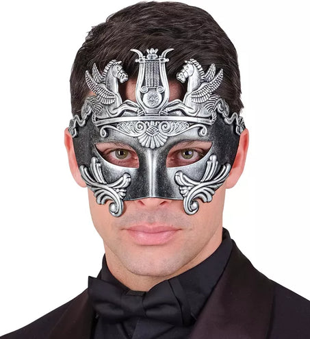 E-Carnavalskleding.nl Oogmasker grieks/romeins zilver Lara