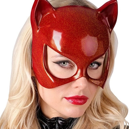 E-Carnavalskleding.nl Oogmasker kat rood Fleur