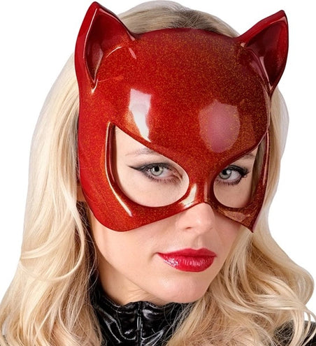 E-Carnavalskleding.nl Oogmasker kat rood Fleur