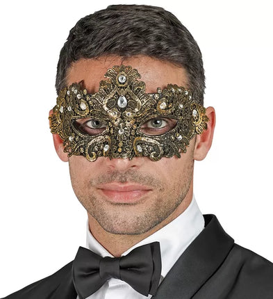 E-Carnavalskleding.nl Oogmasker theater goud Bente
