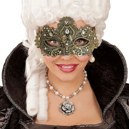 E-Carnavalskleding.nl Oogmasker theater goud Bente