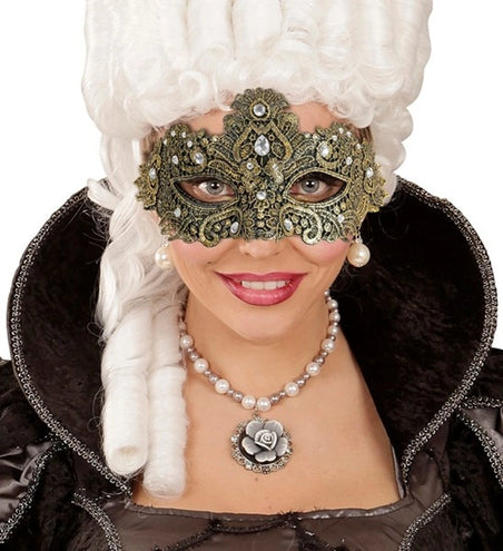E-Carnavalskleding.nl Oogmasker theater goud Bente