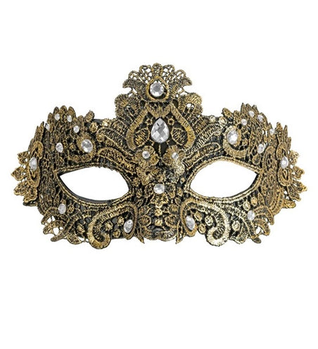E-Carnavalskleding.nl Oogmasker theater goud Bente