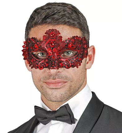 E-Carnavalskleding.nl Oogmasker theater rood Lynn