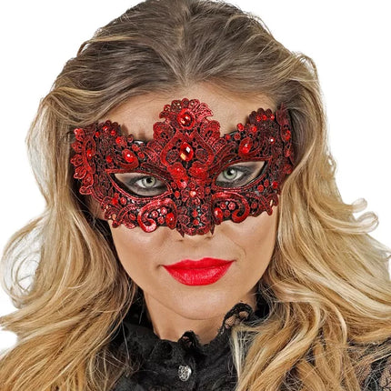 E-Carnavalskleding.nl Oogmasker theater rood Lynn