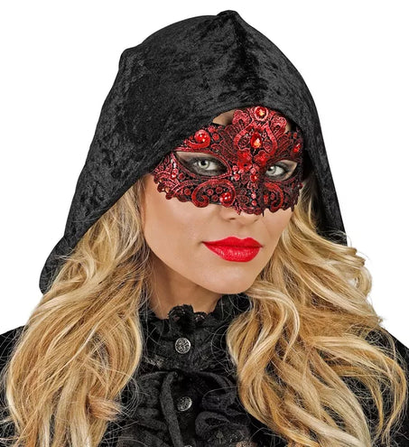 E-Carnavalskleding.nl Oogmasker theater rood Lynn