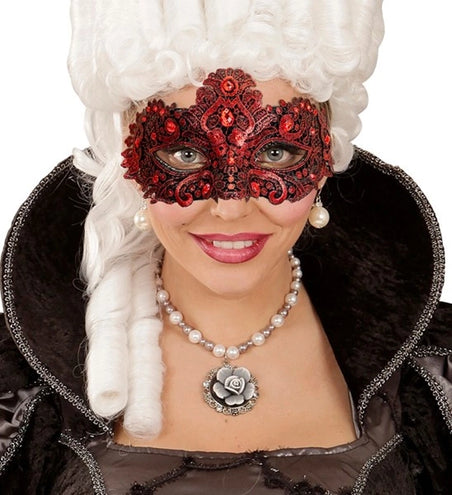 E-Carnavalskleding.nl Oogmasker theater rood Lynn