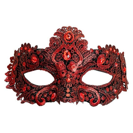 E-Carnavalskleding.nl Oogmasker theater rood Lynn
