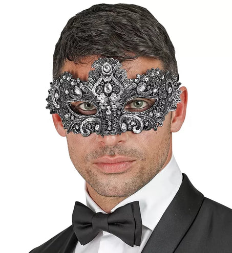 E-Carnavalskleding.nl Oogmasker theater zilver Jesse