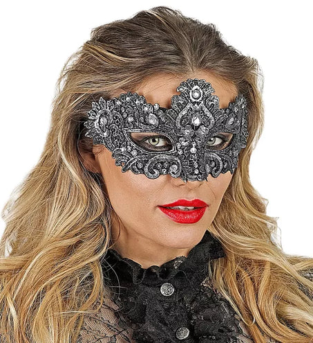 E-Carnavalskleding.nl Oogmasker theater zilver Jesse