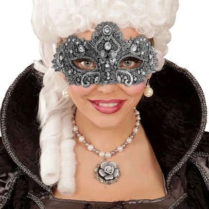 E-Carnavalskleding.nl Oogmasker theater zilver Jesse