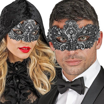 E-Carnavalskleding.nl Oogmasker theater zilver Jesse