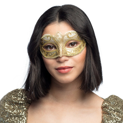 E-Carnavalskleding.nl Oogmasker Venice felina goud
