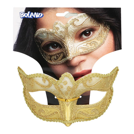 E-Carnavalskleding.nl Oogmasker Venice felina goud