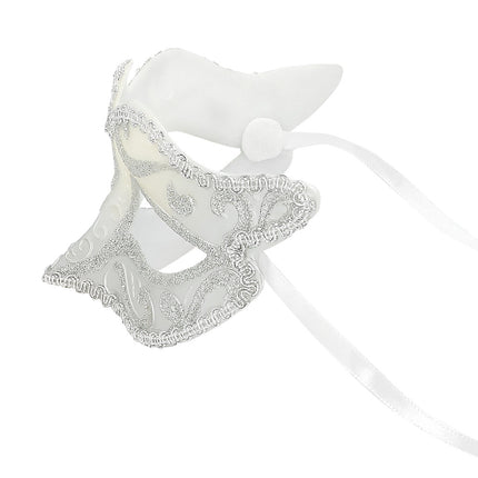 E-Carnavalskleding.nl Oogmasker Venice felina zilver