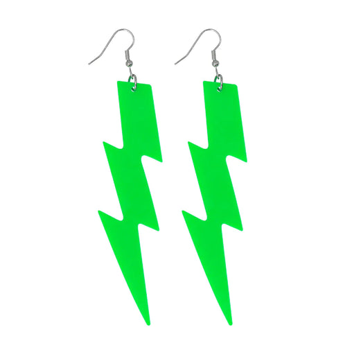E-Carnavalskleding.nl Paar oorbellen Flash neon groen
