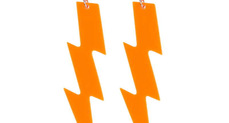 E-Carnavalskleding.nl Paar oorbellen Flash neon oranje