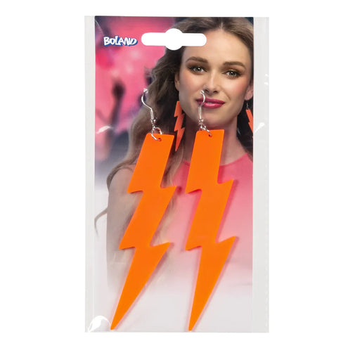 E-Carnavalskleding.nl Paar oorbellen Flash neon oranje