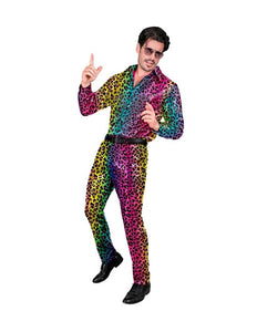 E-Carnavalskleding.nl Pailletten broek regenboog luipaard Vera