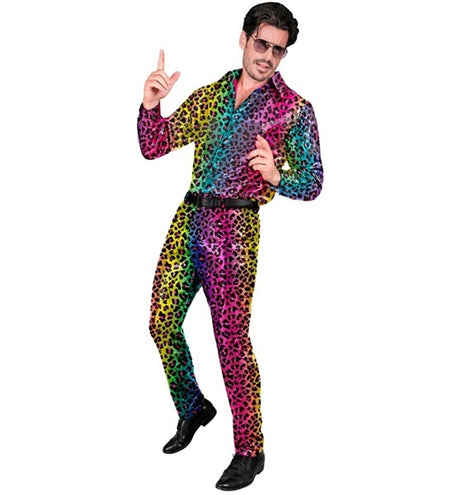 E-Carnavalskleding.nl Pailletten broek regenboog luipaard Vera