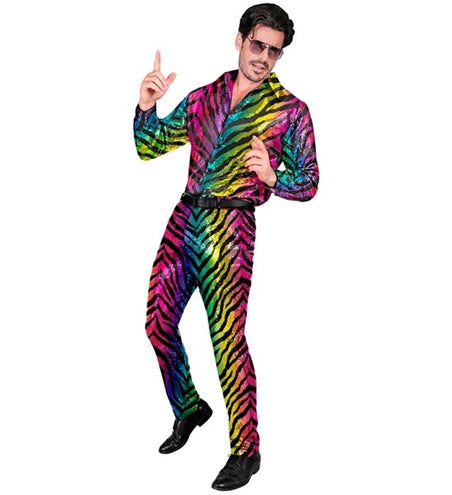 E-Carnavalskleding.nl Pailletten broek regenboog tijger Niels