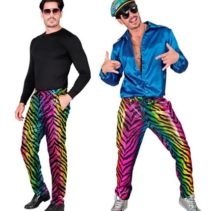 E-Carnavalskleding.nl Pailletten broek regenboog tijger Niels