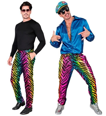 E-Carnavalskleding.nl Pailletten broek regenboog tijger Niels