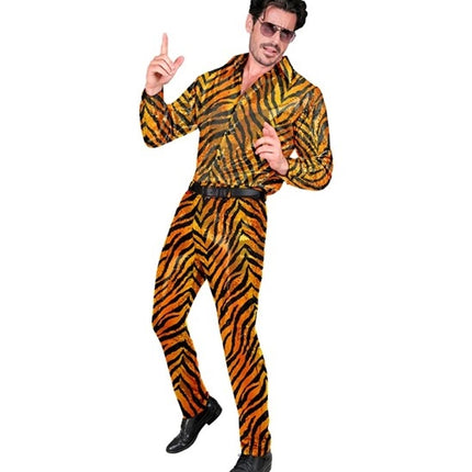 E-Carnavalskleding.nl Paillettenbroek heren tijger