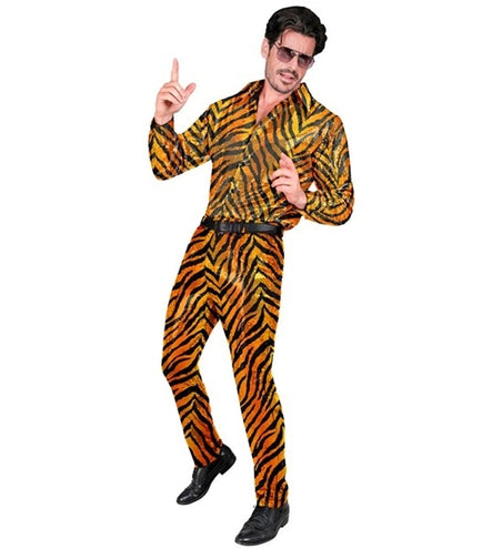 E-Carnavalskleding.nl Paillettenbroek heren tijger
