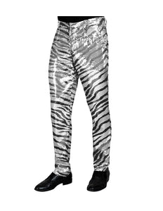 E-Carnavalskleding.nl Paillettenbroek heren zebra