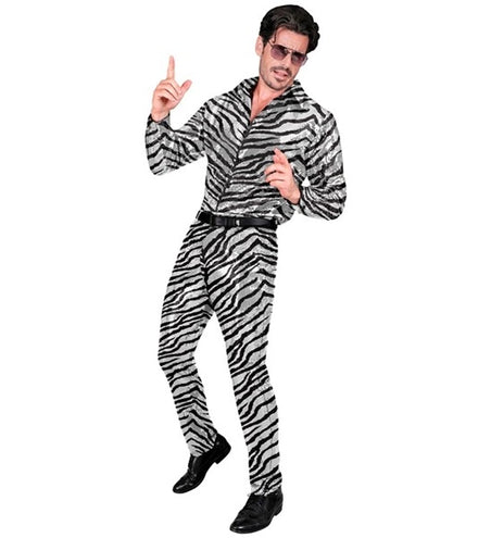 E-Carnavalskleding.nl Paillettenbroek heren zebra