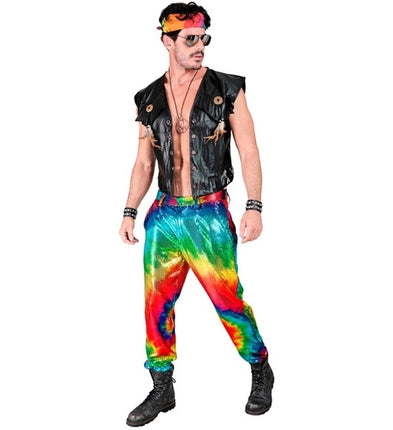 E-Carnavalskleding.nl Paillettenbroek tye die kostuum Niek