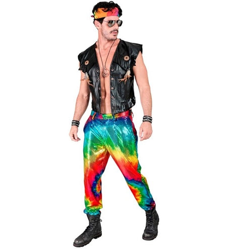 E-Carnavalskleding.nl Paillettenbroek tye die kostuum Niek