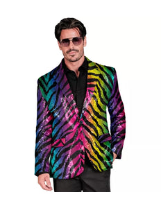 E-Carnavalskleding.nl Paillettencolbert regenboog tijger