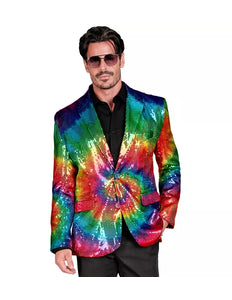 E-Carnavalskleding.nl Paillettencolbert tie dye