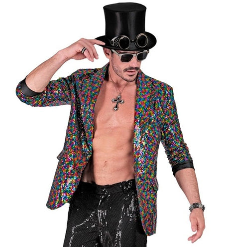 E-Carnavalskleding.nl Paillettencolbert veelkleurig