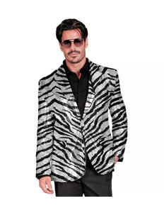 E-Carnavalskleding.nl Paillettencolbert zebra