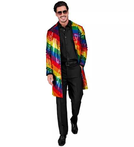 E-Carnavalskleding.nl Paillettenjas regenboog Pride