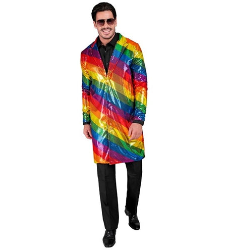 E-Carnavalskleding.nl Paillettenjas regenboog Pride