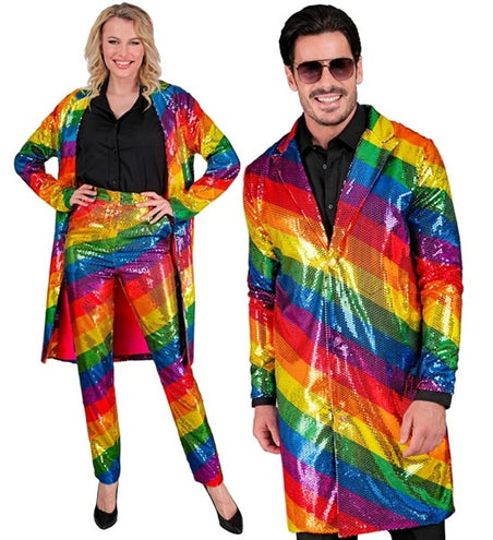 E-Carnavalskleding.nl Paillettenjas regenboog Pride