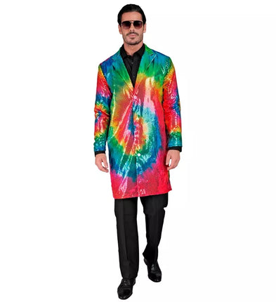 E-Carnavalskleding.nl Paillettenjas tie dye Reggae