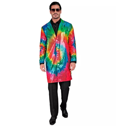 E-Carnavalskleding.nl Paillettenjas tie dye Reggae
