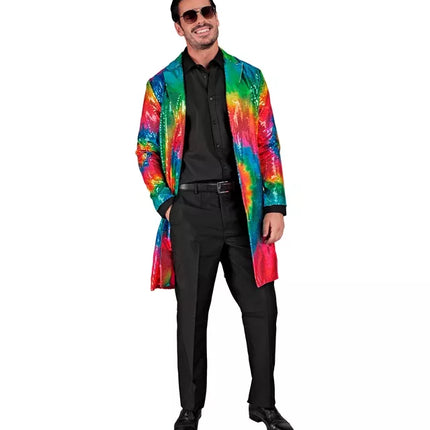 E-Carnavalskleding.nl Paillettenjas tie dye Reggae