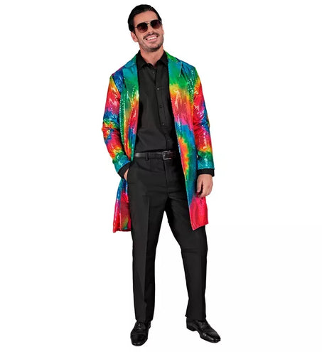 E-Carnavalskleding.nl Paillettenjas tie dye Reggae