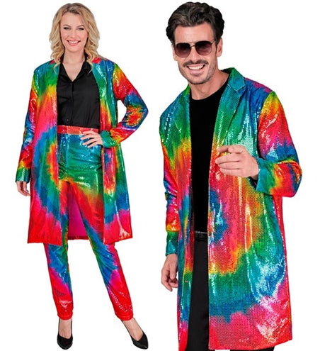 E-Carnavalskleding.nl Paillettenjas tie dye Reggae