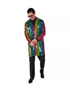 E-Carnavalskleding.nl Paillettenjas tijger regenboog
